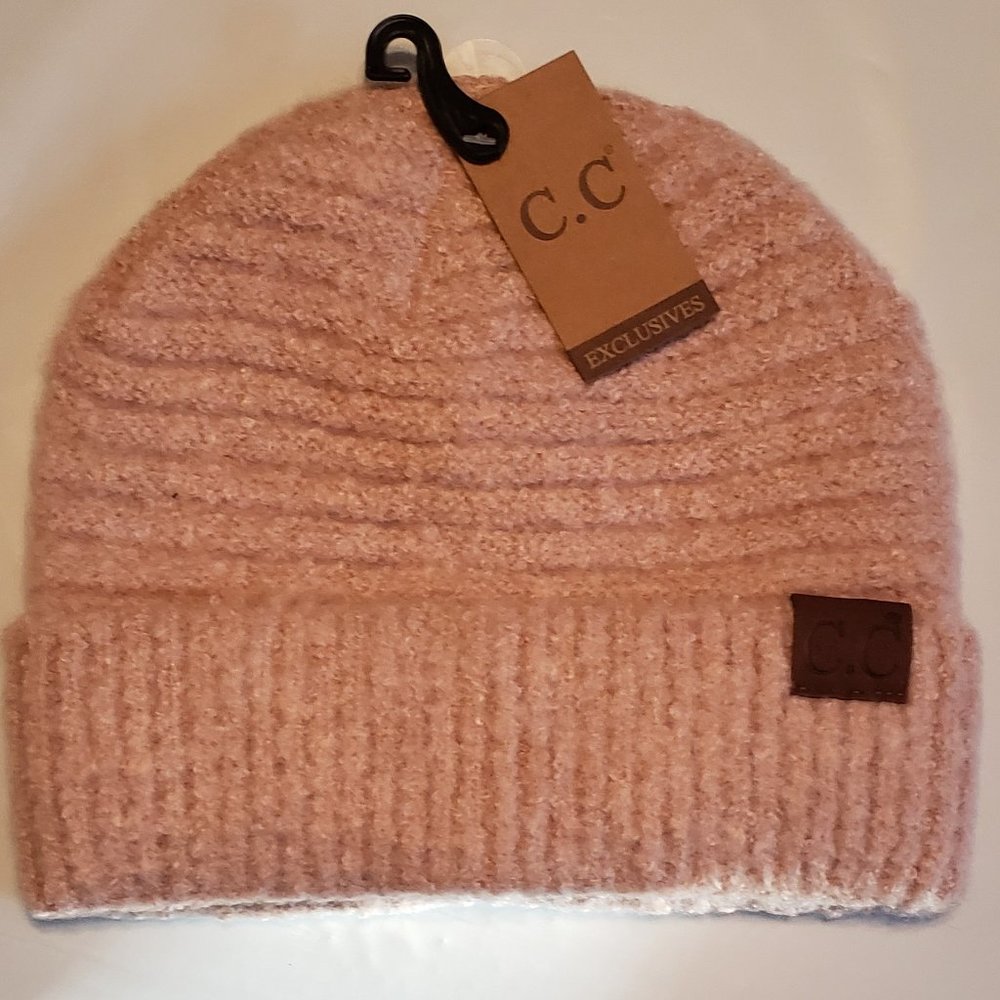 Rose Boucle Yarn Beanie